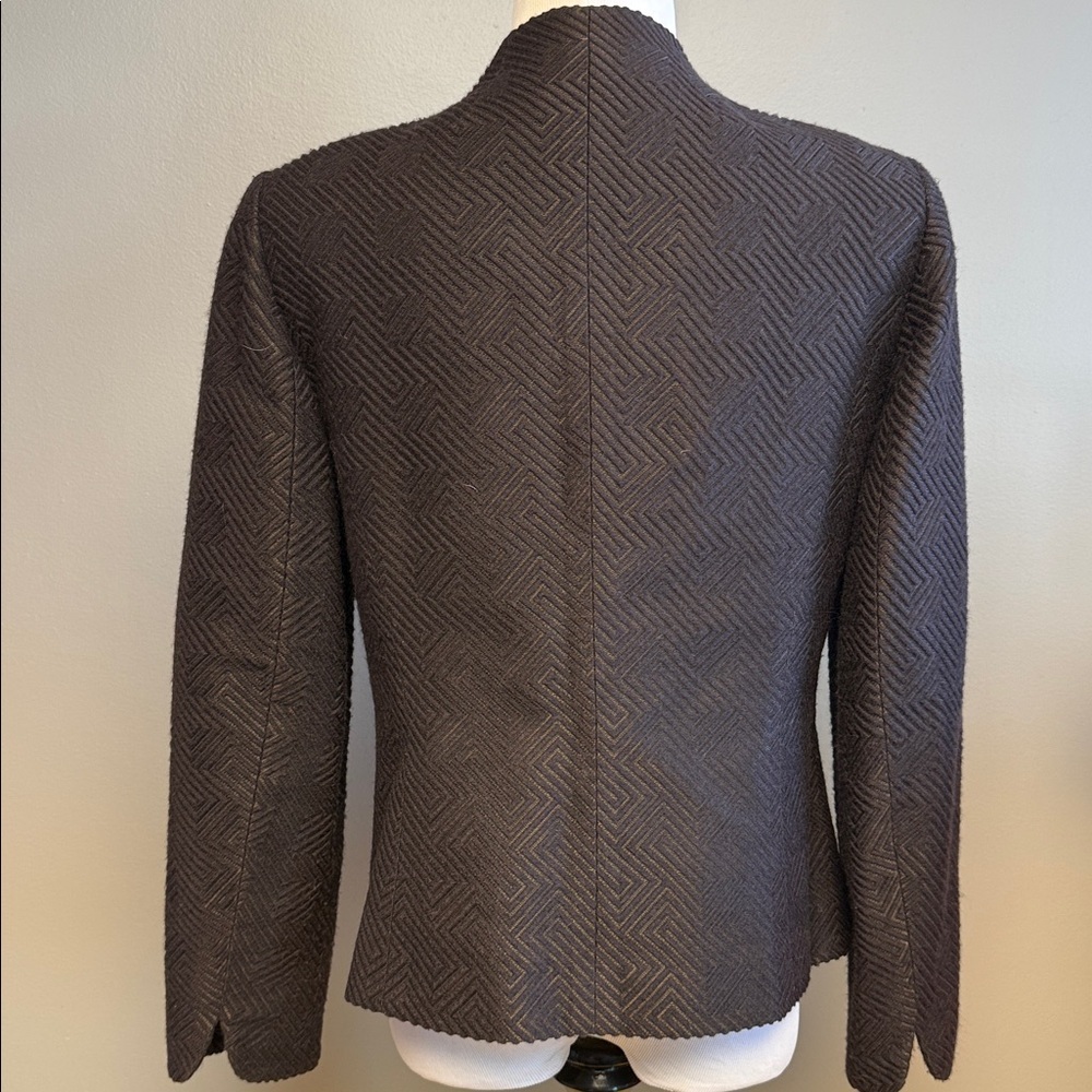 Talbots Brown Textured Blazer Jacket Size 8 Structured Career Classic - Picture 4 of 8
